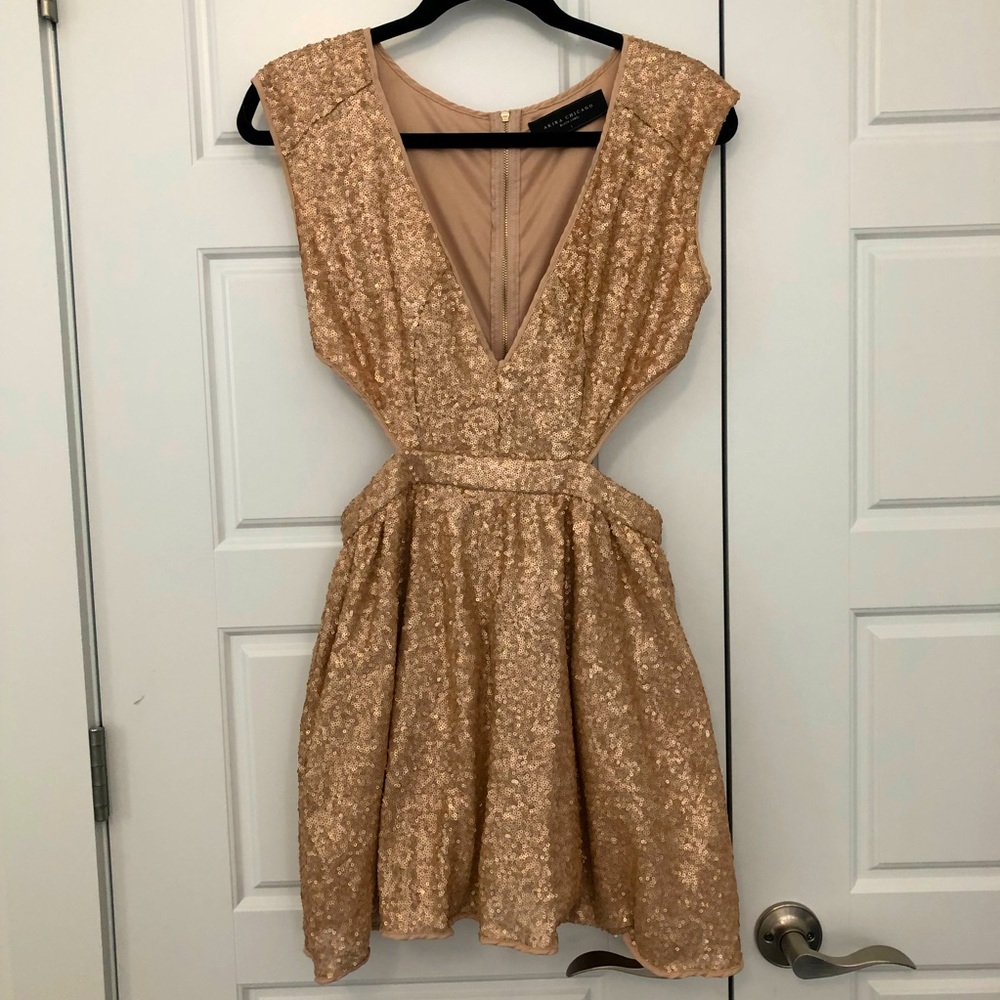 Sequin cutout party dress
